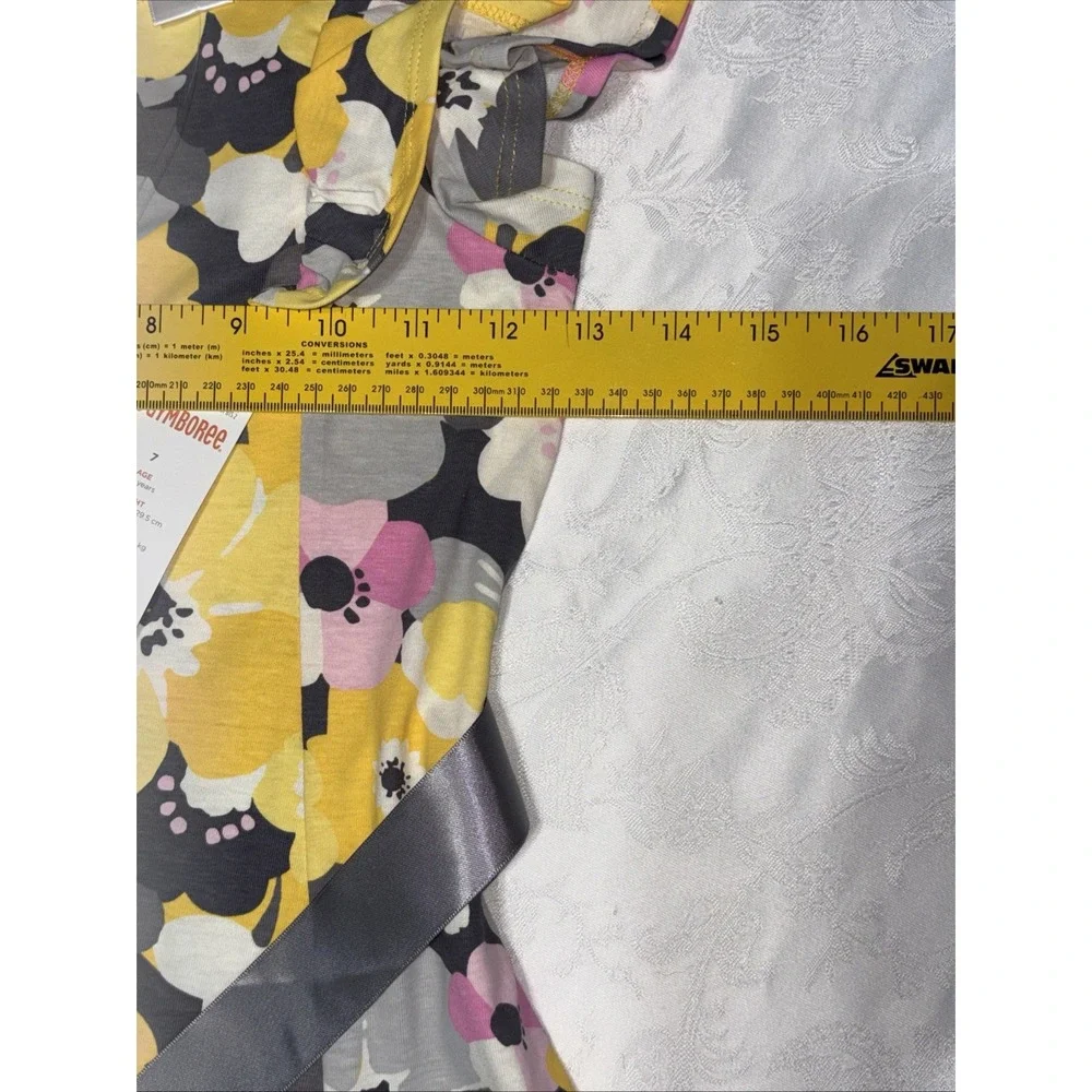 NWT Girls Gymboree HELLO YELLOW Floral Print DRESS Sz 7‎  100% Cotton School